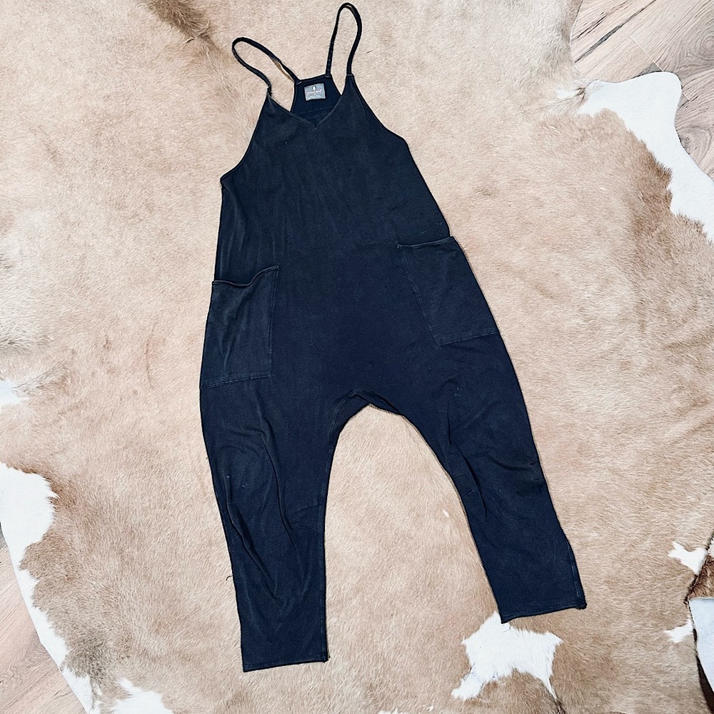 Free People Hot Shot onesie washed black